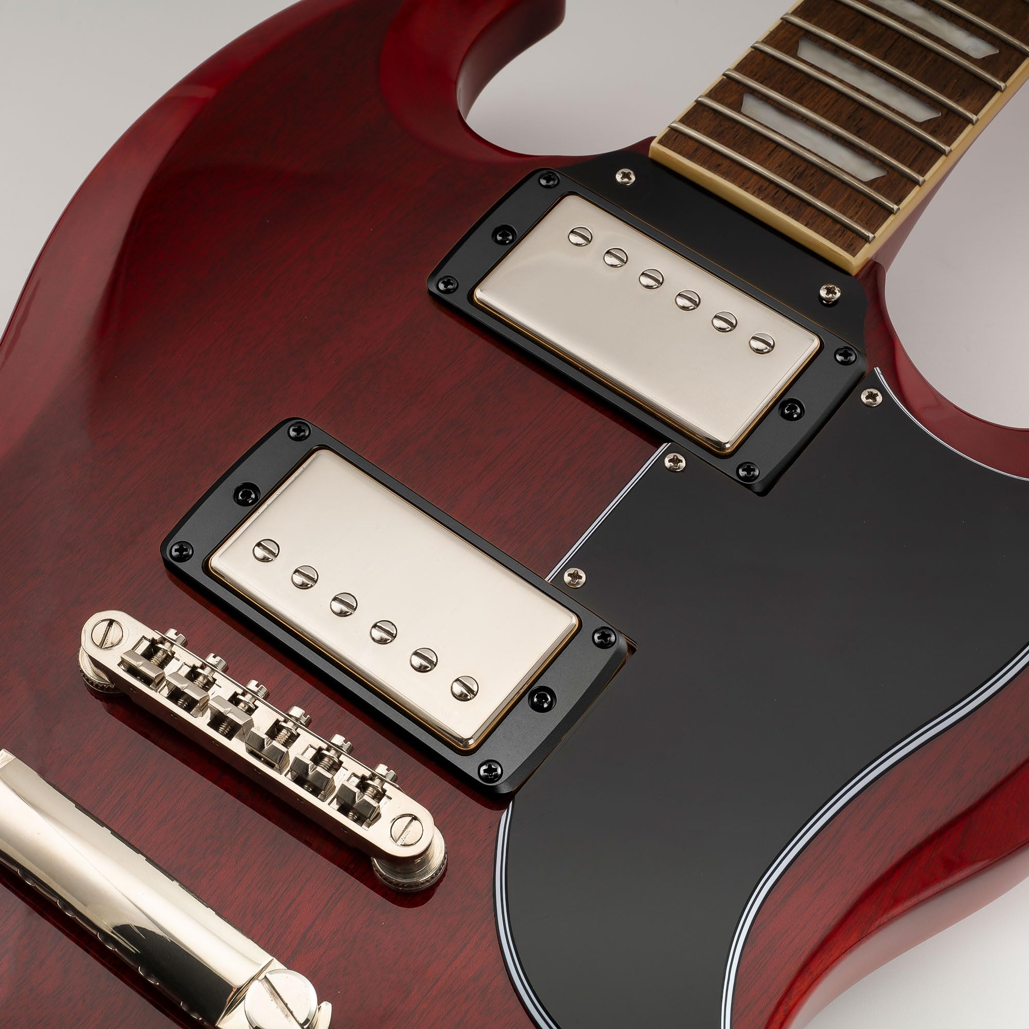 Musiclily Ultra Fondo Piatto Smussato Set Mascherina Pickup Humbucker in Alluminio per Chitarra Elettrica Epi SG, Nero (3mm+5mm)