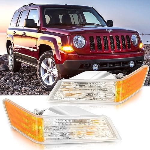 2 piezas de luces direccionales para Jeep Patriot 2007-2017, LED izquierdo y derecho delantero marcador de esquina lámpara de luz de estacionamiento