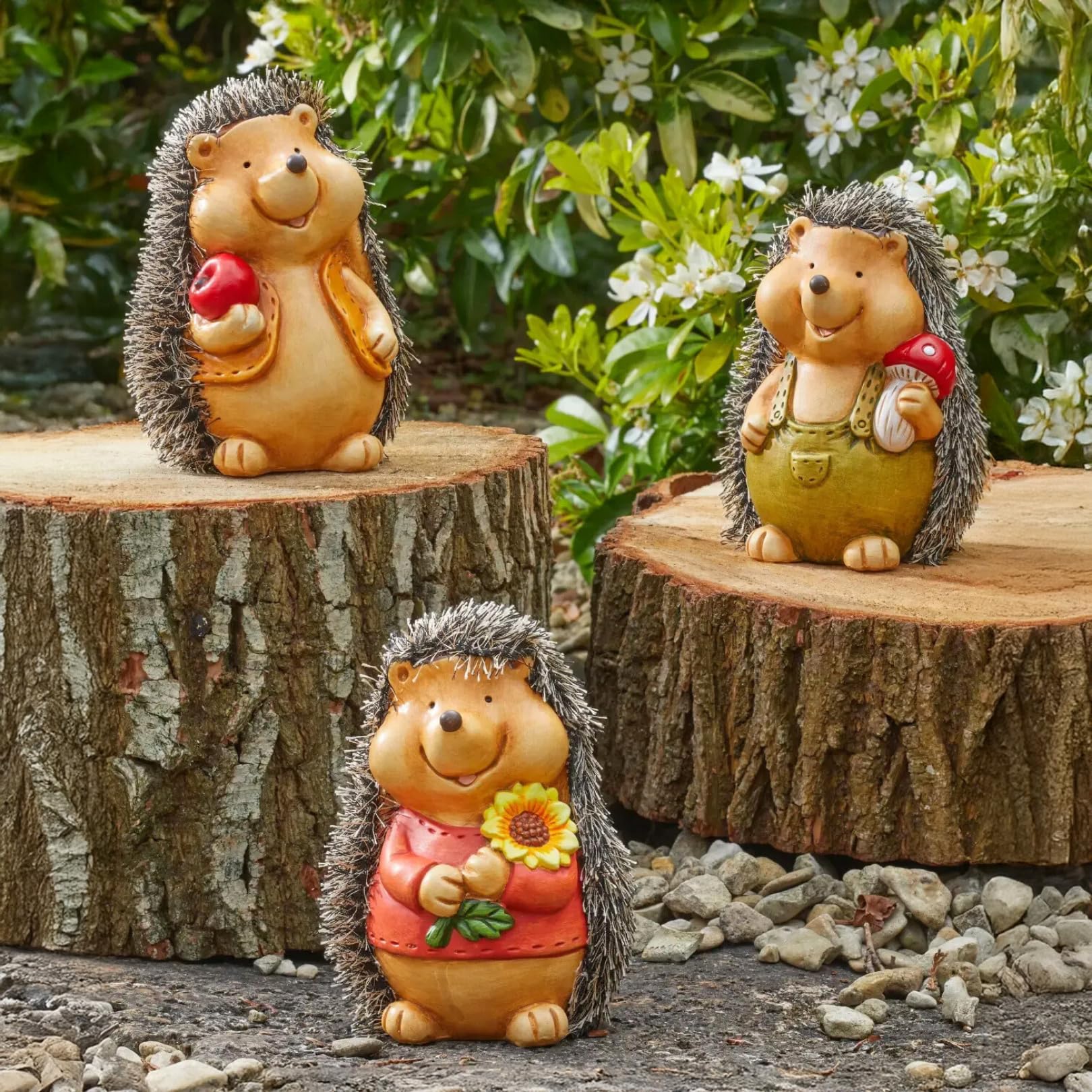 Garden Mile Black Baby Hoglet Set 3 Charming Hedgehog Animal Garden Ornaments Outdoor Waterproof Resin Outdoor Ornaments For The Garden Perfect For Flowerbeds Patios Yards Tables