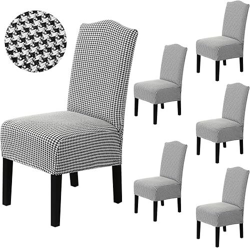 Miniatura 27 de H.VERSAILTEX Juego de 4 fundas elásticas para sillas de comedor, fundas protectoras para sillas Parson, tela de terciopelo sólido suave y gruesa