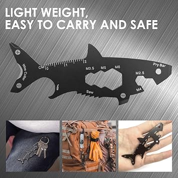 15 in 1 Multi Tool EDC Pocket Multitool Portable Stainless Steel Outdoor Survival Tool Gadgets Saw Screwdriver Wire Cutter Bottle Opener with Paracord Carabiner Keychain for Camping Hiking