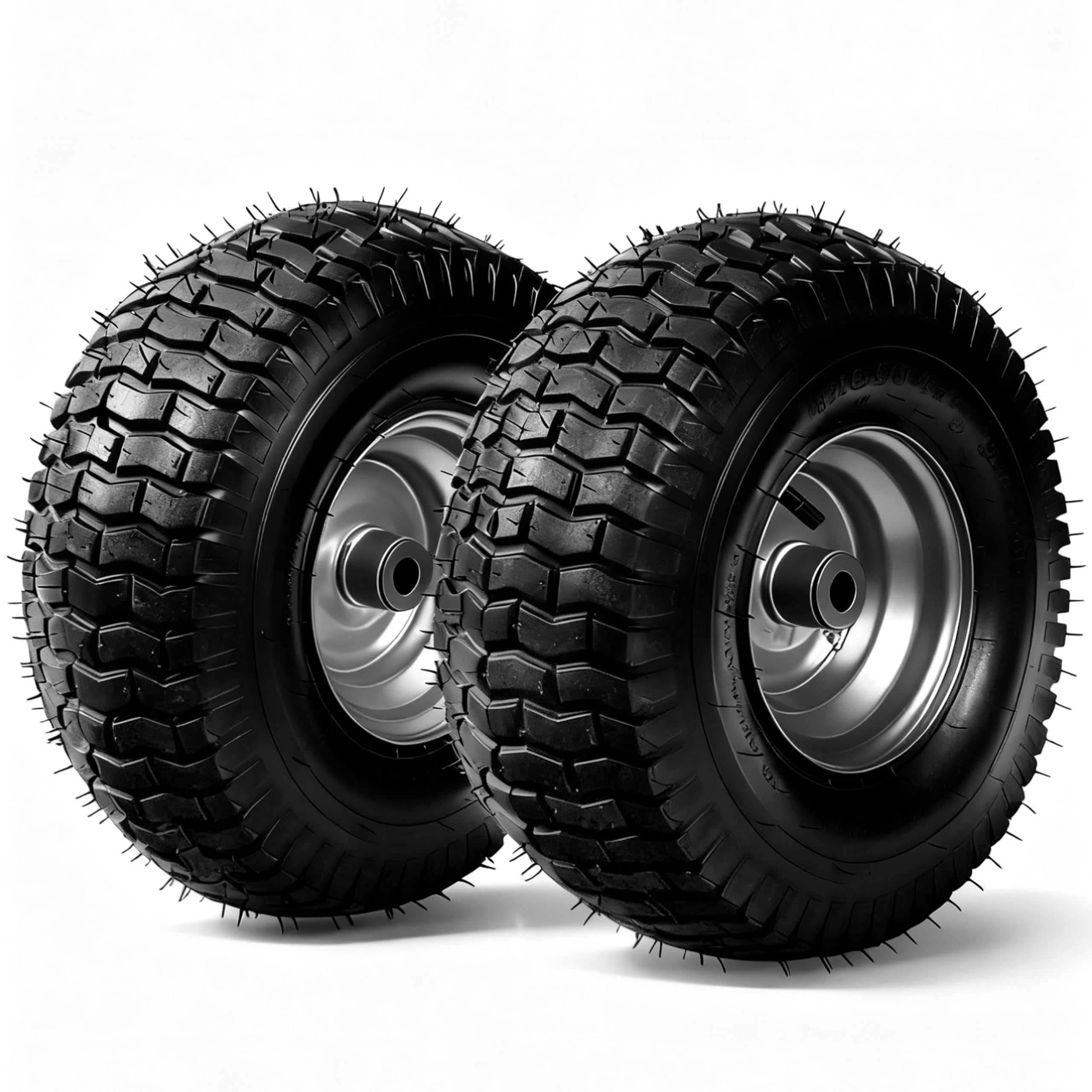 Conjunto de rueda y neumático delantero para cortacésped de 15 x 6.00-6 (paquete de 2), compatible con tractores John Deere, Craftsman, Husqvarna, Cub Cadet, Troy-Bilt
