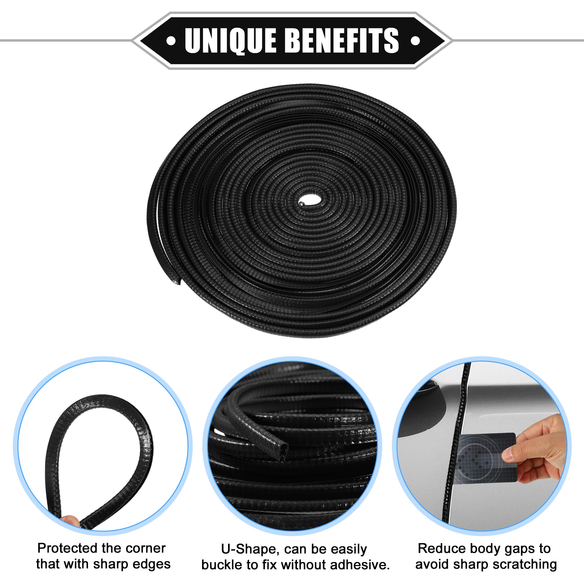 New 5m Universal Car Door Edge Guards Clear Rubber Seal Protector U Shape Edge Trim Car Door Edge Protection Fit For Sedans Trucks Suv I.1020079406