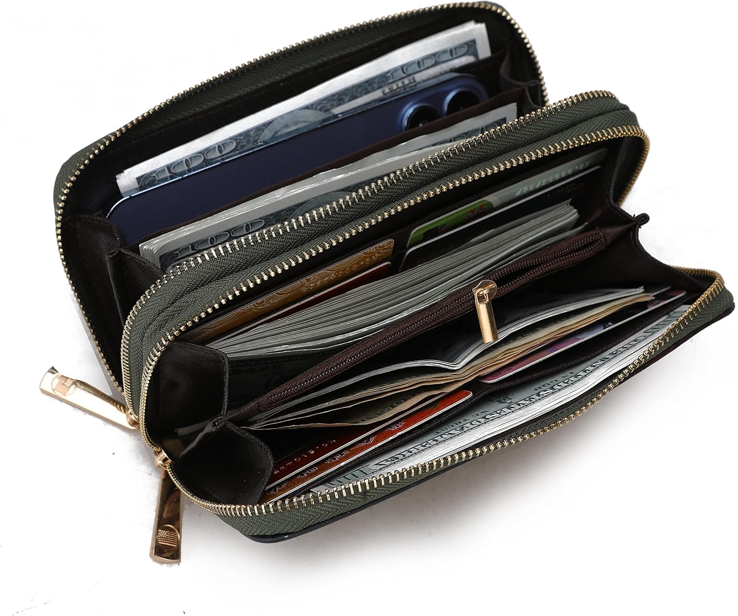 MKF Collection Wristlet Wallet for Women, Small Credit Card Holder with Zipper Coin Pocket Wallet Purse Handbag By Mia K