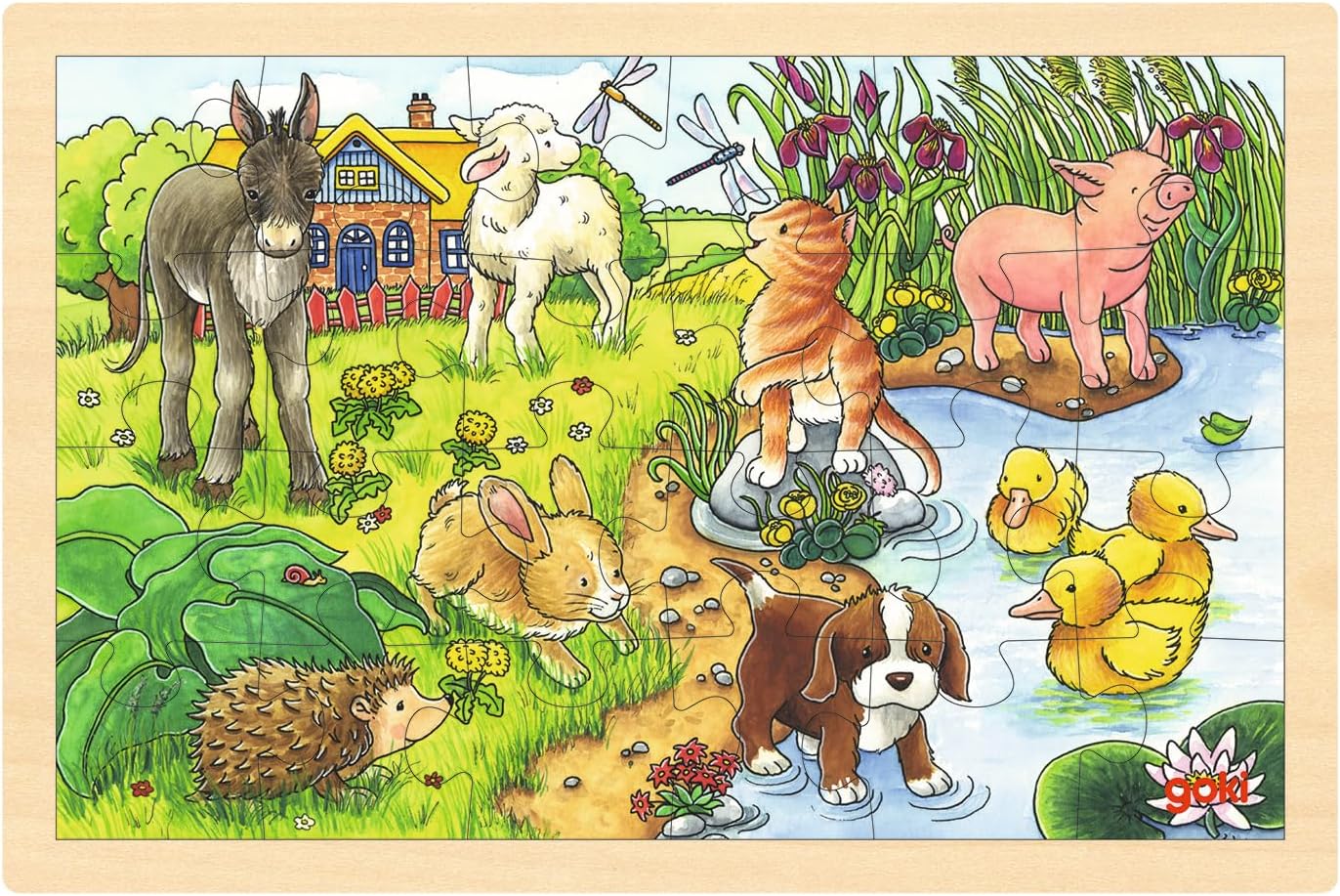 Goki Wooden Young Animals II Puzzle (24 Piece)