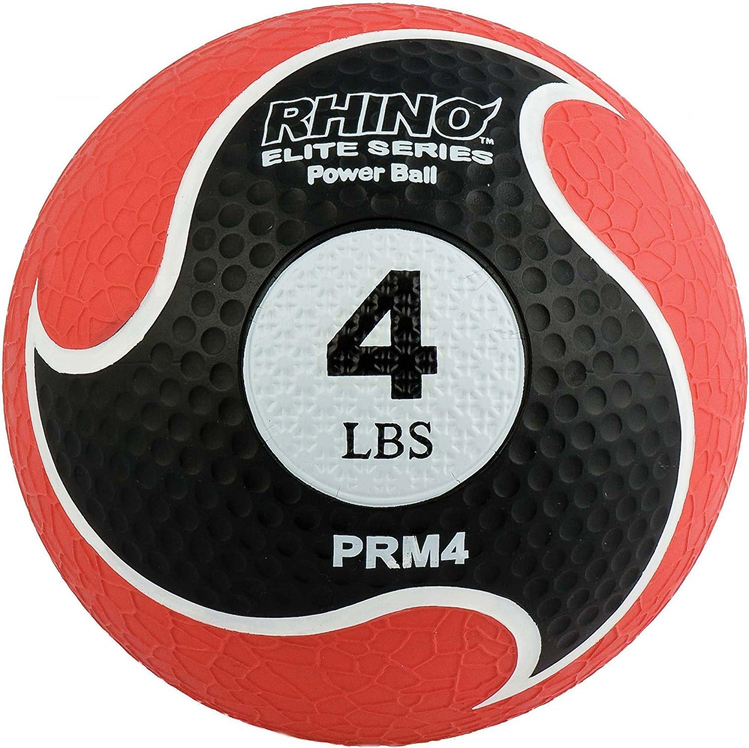 Champion Sports Rhino Elite Medicine Ball โ Textured Surface, Superior Grip, Hollow Synthetic Rubber for Consistent Bounce & Durability, Multiple Weights & Colors - Optional Rebounder Sold Separately