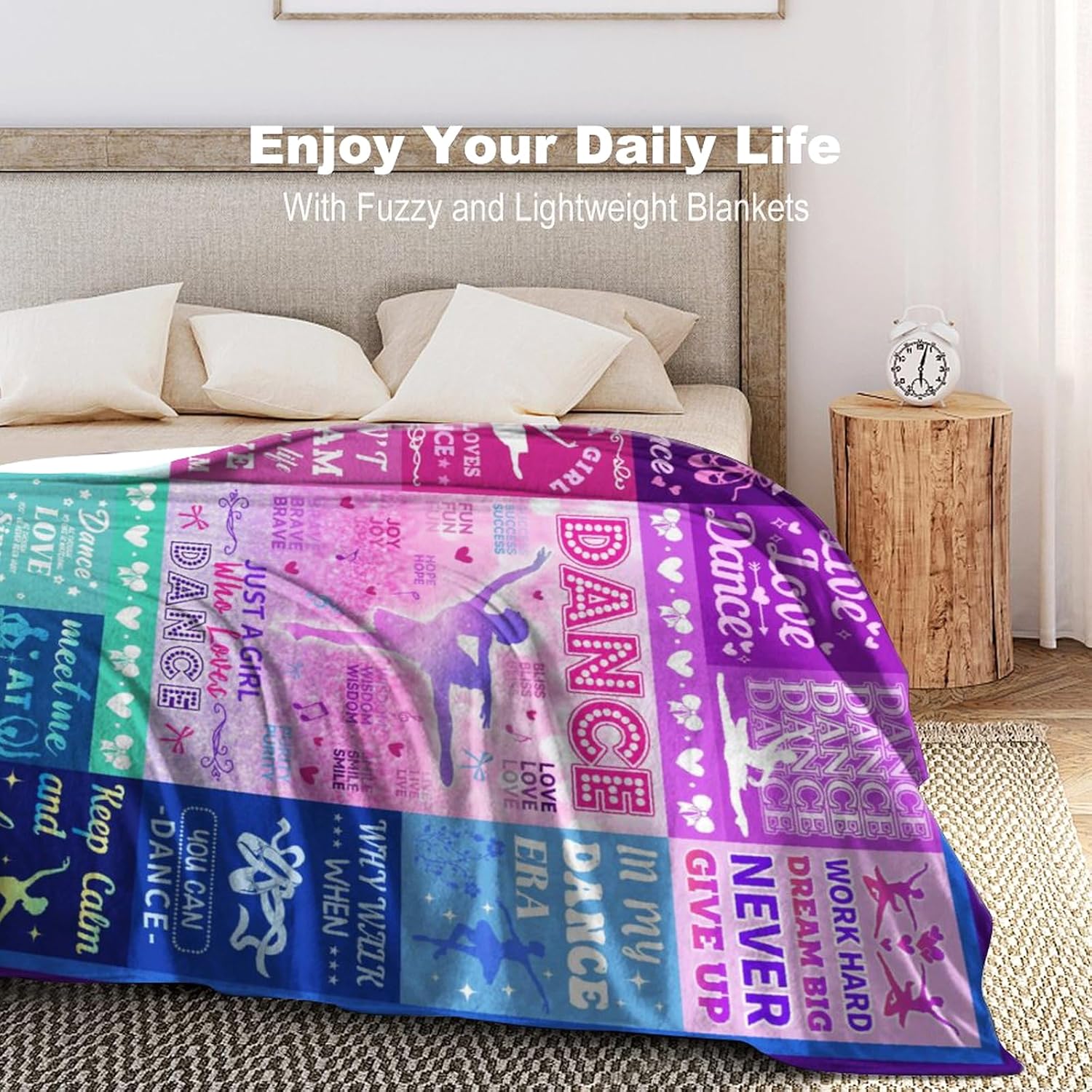 Dance Recital Blanket for Girls Teens Women,Ballet Stuff Best Gifts for Dancers,Ballet Ballerina Teacher Appreciation Gifts for Girls Teens Dance Lovers 80"x60"