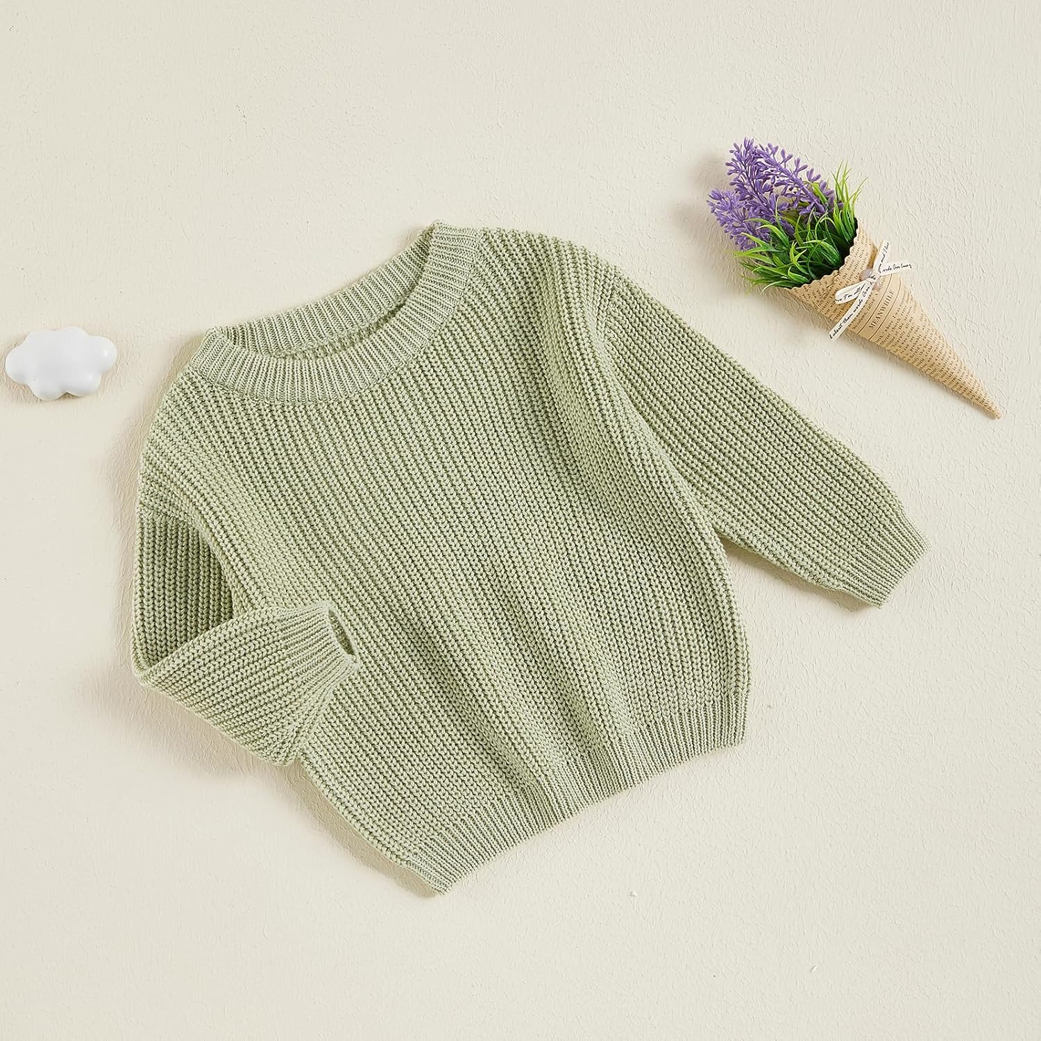 Newborn Toddler Baby Girl Boy Knit Sweater Round Neck Sweatshirt Long Sleeve Tops Pullover Fall Winter Clothes - Image 3