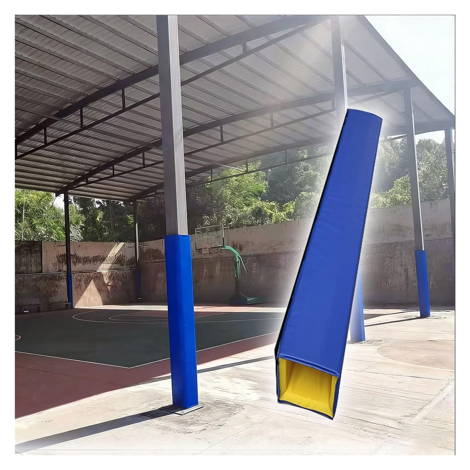 4ft Tall Anti Slip Post Protector Cushion, Square Padding for Metal Pole, Indoor Outdoor โ image 1