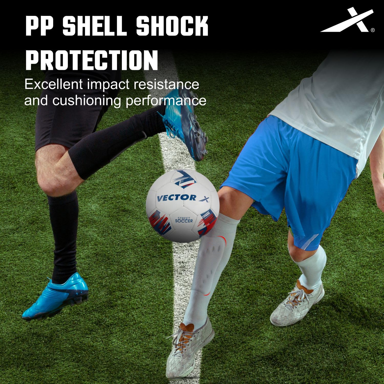 Vector X V2 Football Protection Shin Guard/Shinpad | Durable | Lightweight (S, White) 1