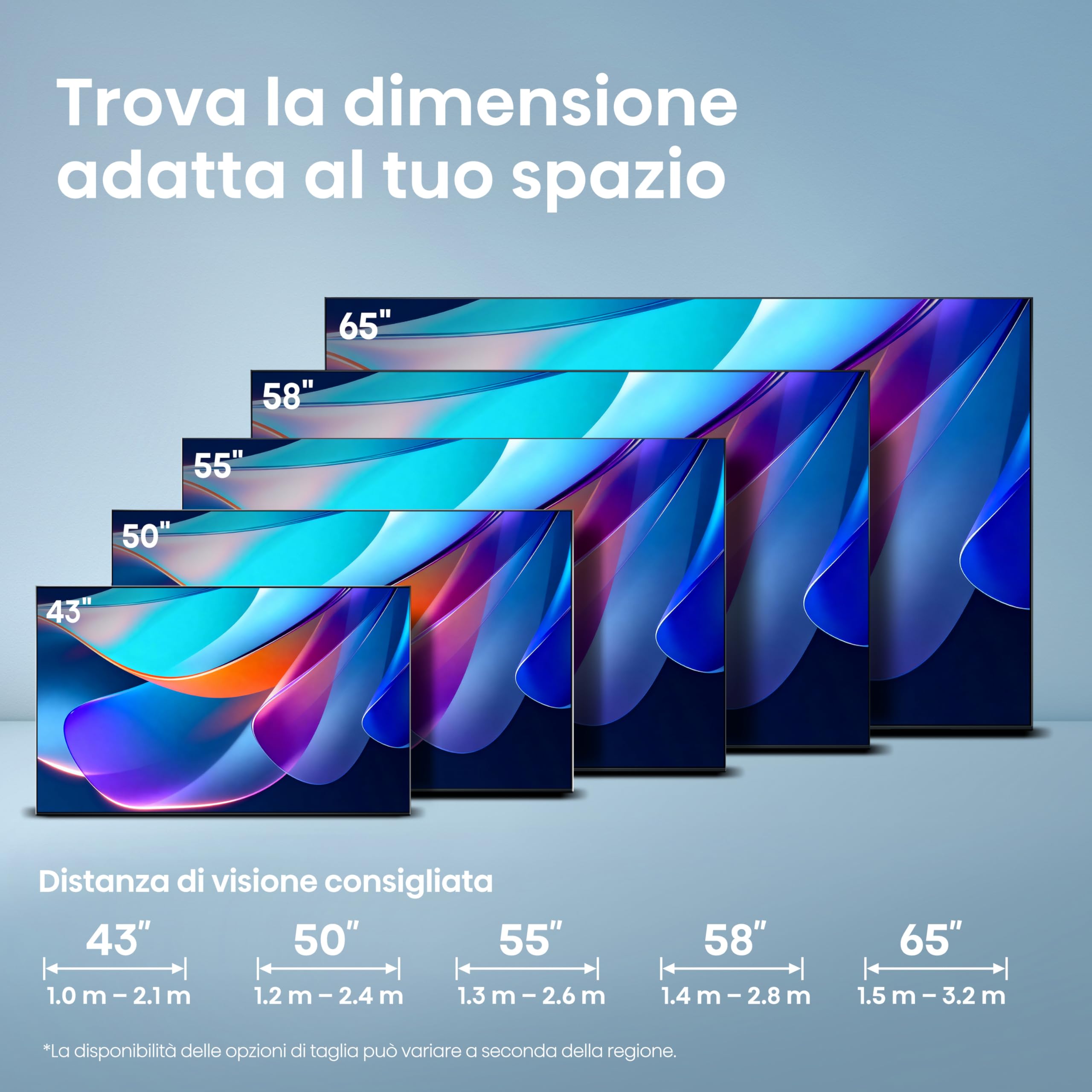 Hisense Smart TV 43" 4K 43E6ST, 60Hz, DTS Virtual X, VIDAA OS con 1000+ APP, HDR 10+, Game Mode Plus, Bluetooth, Wifi, Alexa Built-in, AirPlay2, lativù 4K