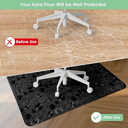 Miniatura 2 de Vicwe Office Chair Mat for Hardwood Floor, 36" x 48" Desk Chair Mats, Easy Clean, Anti-Slip Computer Chair Mat for Home, Office (Black)