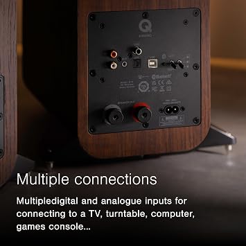 Q Acoustics M40 Bluetooth Powered Floor Standing Speakers HD Wireless Music Home Theatre Surround Sound System Black Tweeter 0.9, Mid Bass/Driver 5.0, Freq. Response 38 Hz 22 kHz
