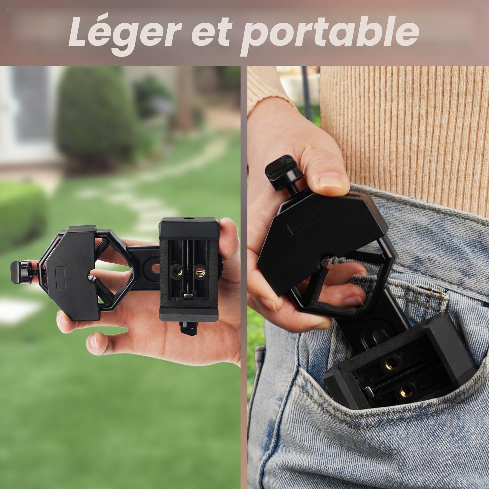 Gosky Support Universel pour téléphone Portable Compatible avec Jumelles, Jumelles monoculaires, télescopes et microscopes pour Presque Tous Les Smartphones