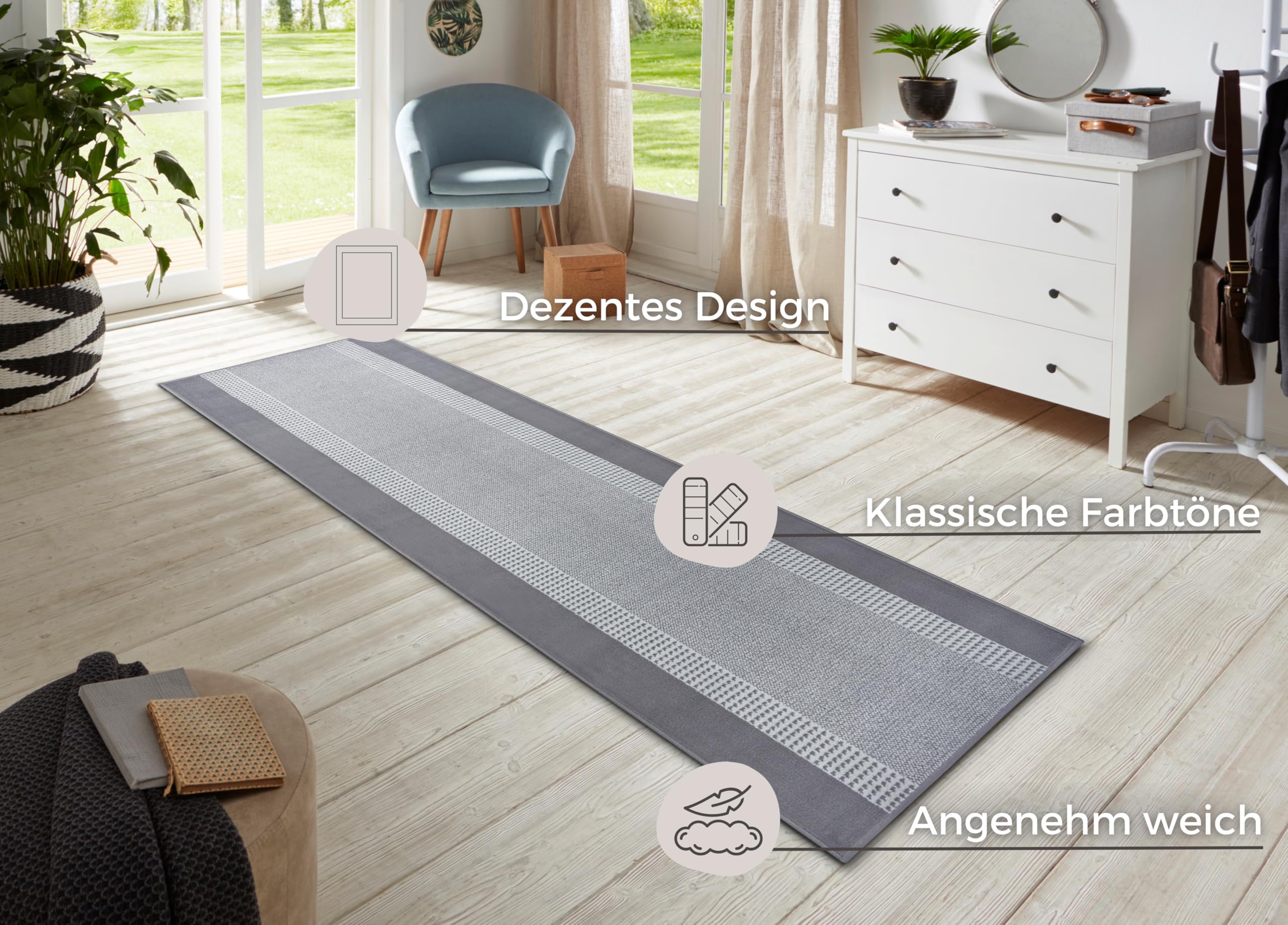 Roze Bloemenlopers Voor De Gang 60x180cm, Gangloper Antislip, Wasbare