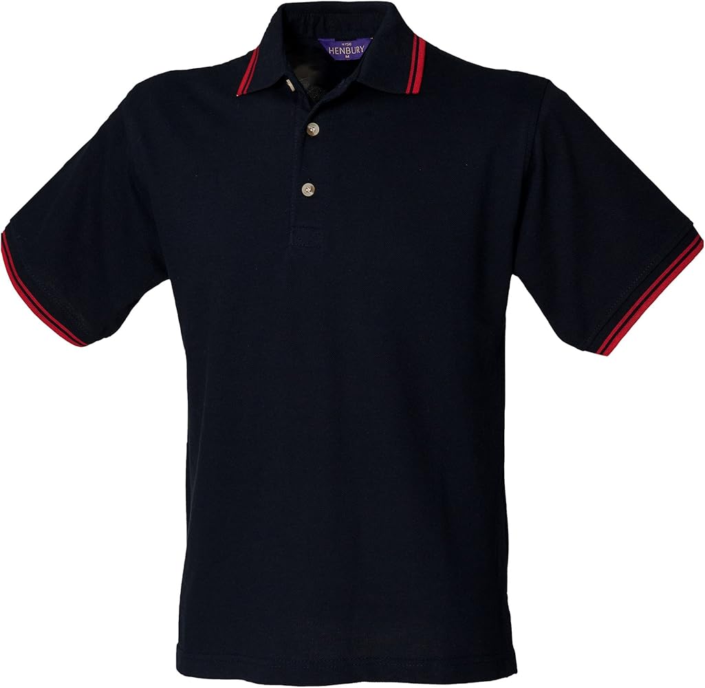 Red polo shirt with black collar Clearance