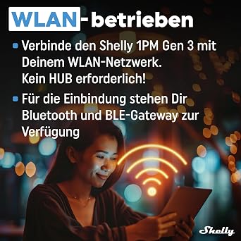 Shelly 1PM Gen3 WLAN Smart Relay Switch Current Measurement Electric Meter 1 Channel 16 A Light Switch Heating Smart Home Timer Switch Alexa & Google Home No Hub Required (Pack of 4)
