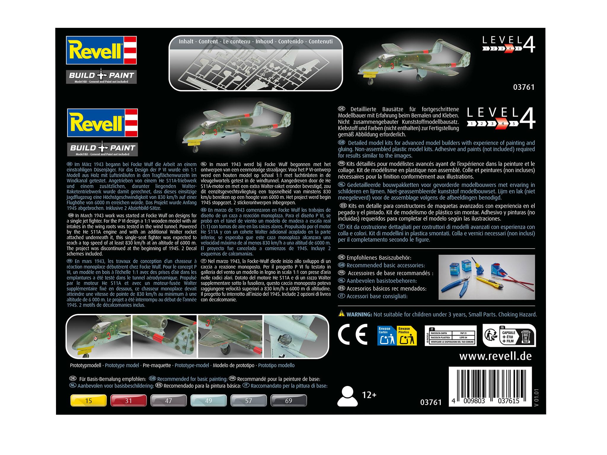 Revell Modellismo Focke-Wulf TL Cacciatore Flitzer – Serie P