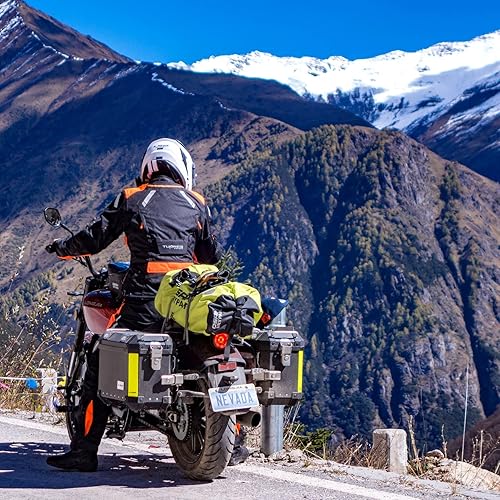 Miniatura 5 de Bolsa impermeable para motocicleta, 500D PVC reflexivo, silla de montar, equipaje seco, accesorios al aire libre (Verde, 40 litros)