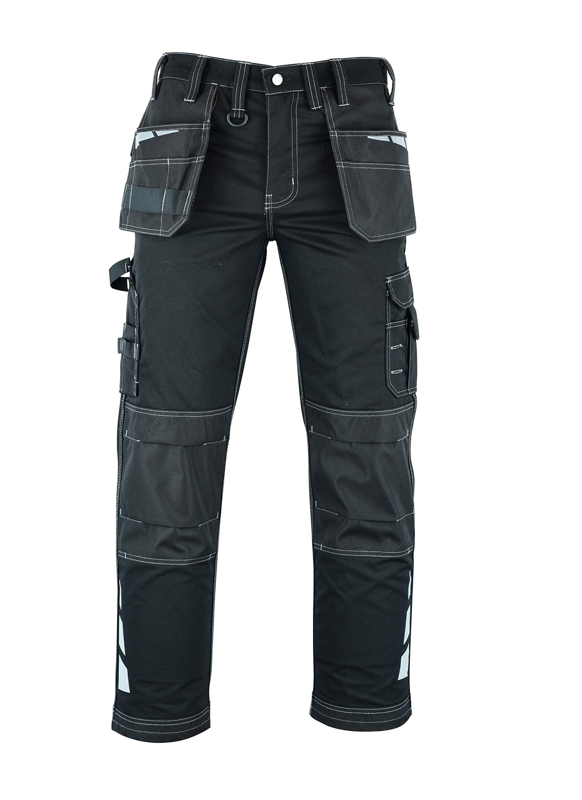 MS9 Herren Arbeitshose Bundhose Cargohose mit Holstertaschen Werkzeugtaschen Multifunktions und Kniepolster Taschen E1