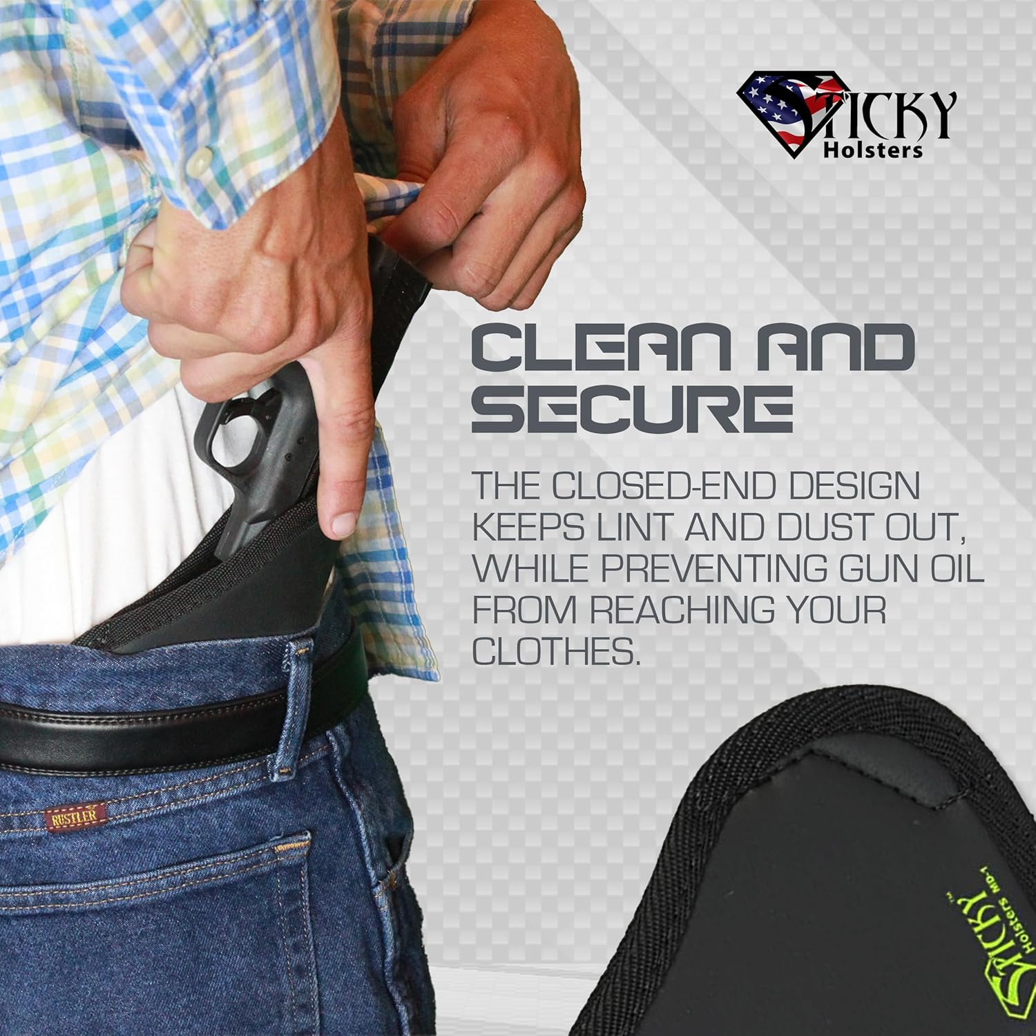 Sticky Holsters Concealment Holster for Men and Women - MD-1 - Fits Kahr S9, Kimber Solo, Ruger EC9, and Similar with up to 3.5" Barrel - for Left and Right-Hand Draw; IWB and Pocket Carry