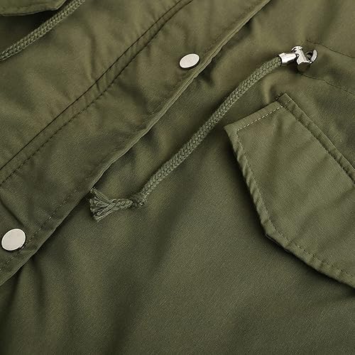 Miniatura 6 de Abrigos de invierno para mujer de longitud media con capucha de invierno cálido más abrigo de forro polar más abrigo acolchado de algodón