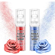 Edible Glitter Spray Pandalab Red & Blue 10g / Bottle Food Grade Drink Shimmer Powder Luster Dust Spray for Cakes, Cocktails, Chocolate, Candy & Dessert Decoration