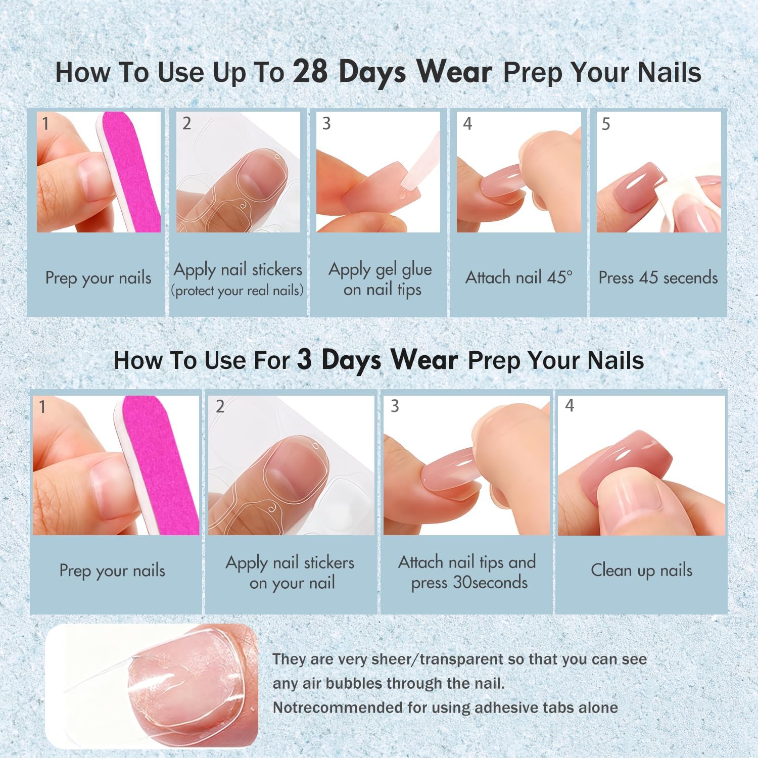 Short Press on Nails Almond, Sky Blue Fake Nails Short Stiletto, Glossy Full Cover Pointed Acrylic Nails Press ons with Glue, Reusable Soft Gel Glue on Nails for Women, Easy to Apply, 30 Pcs
