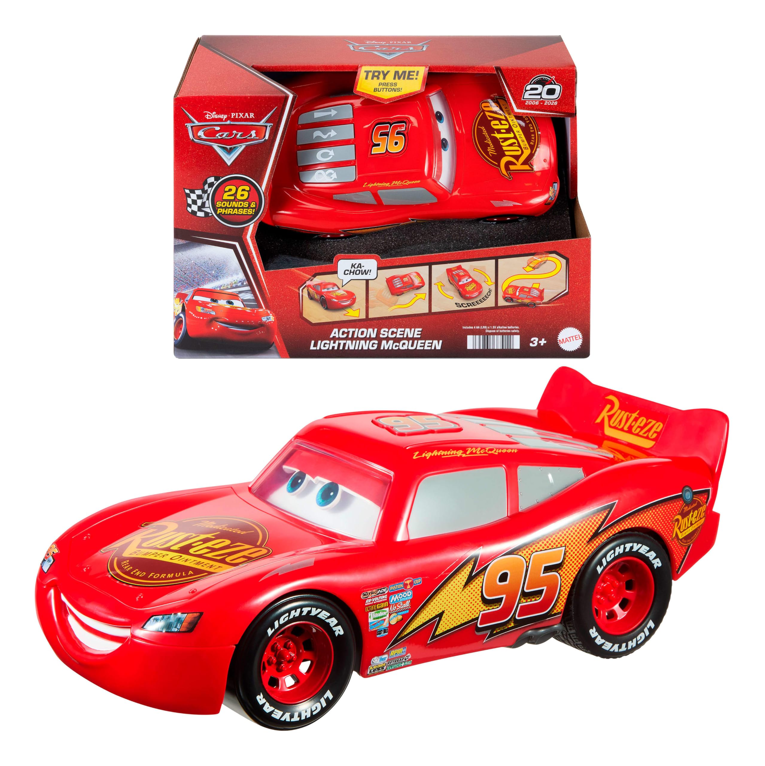 Pixar Cars Action Scene Lightning McQueen Toy Car
