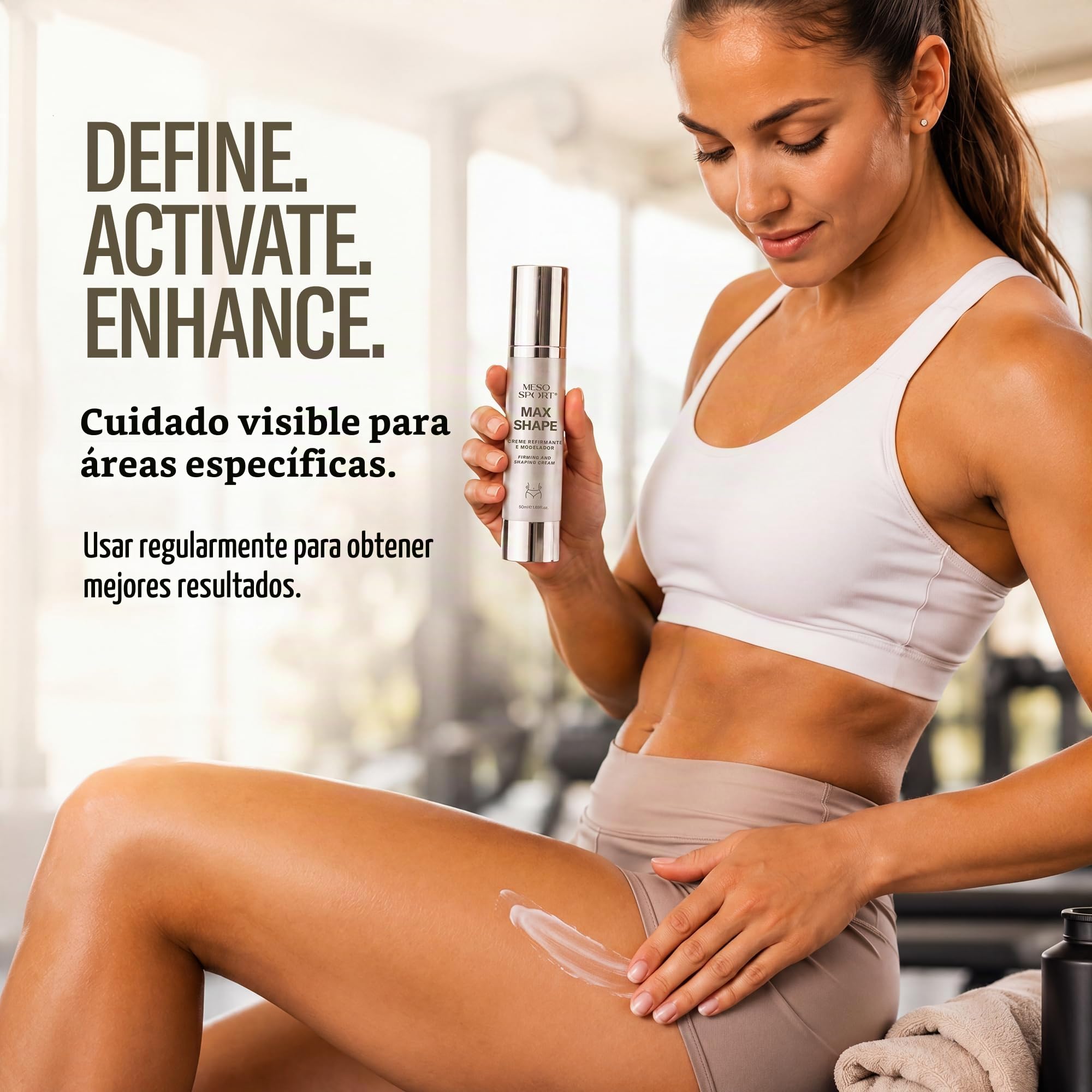 Max Shape Crema Reafirmante con Cafeína y L-Carnitina para Definición Corporal, 50ml