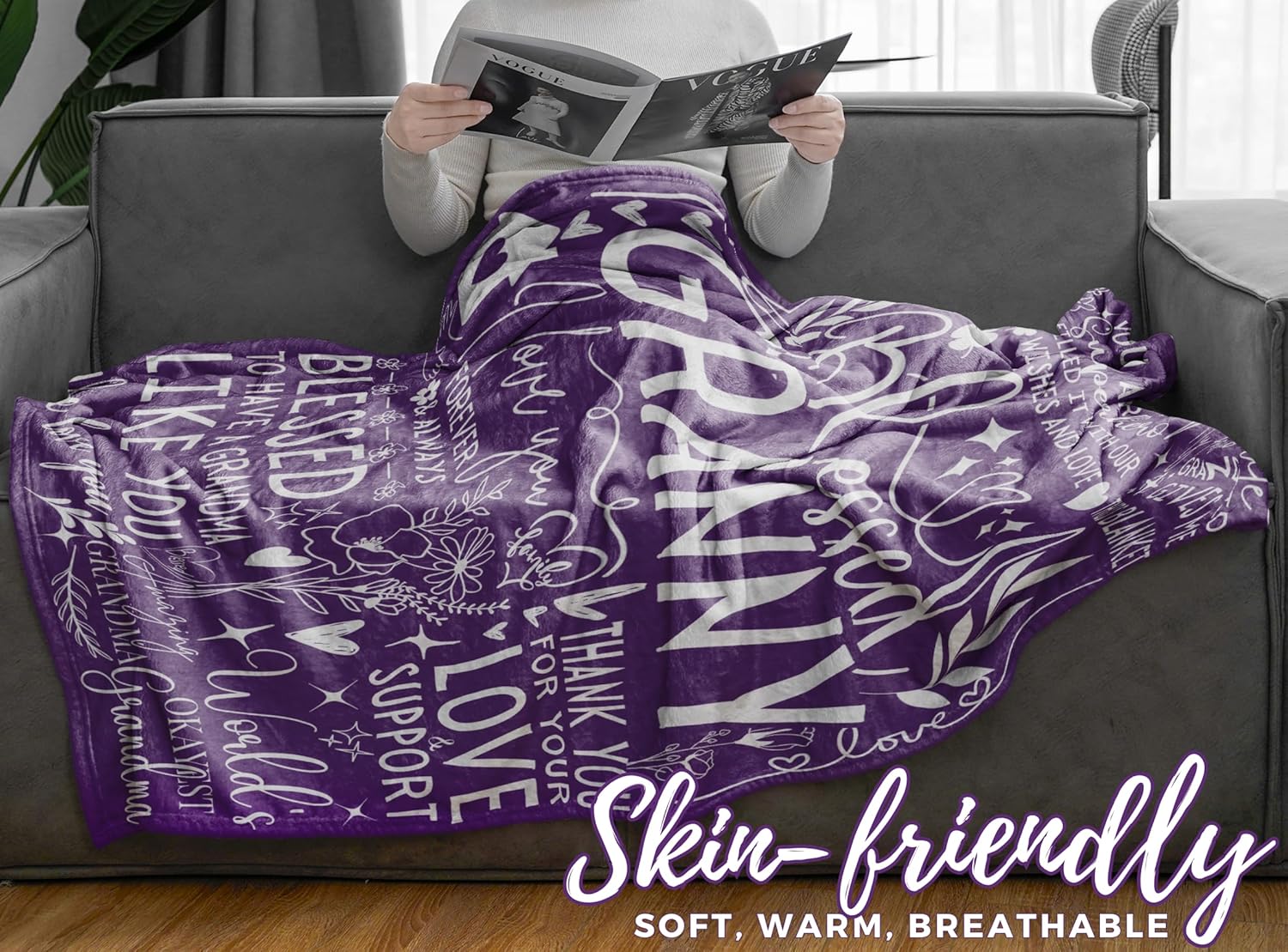Granny Gifts for Grandma on Mothers Day, Soft Flannel Blanket, 65 x 50 inches - Image 5
