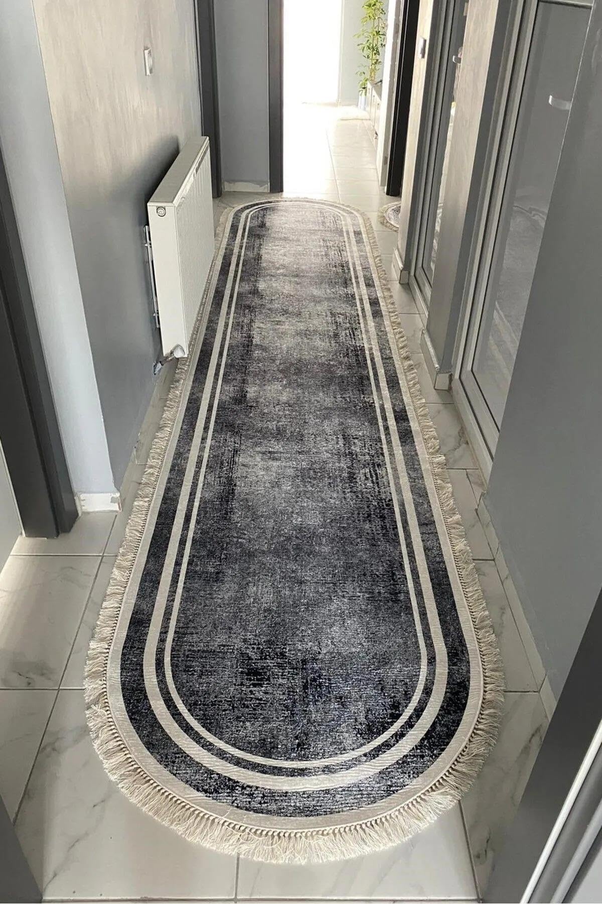 Monnhein Çok Renkli Yolluk Oval-4 - Yıkanabilir, Kaymaz Taban, Dijital Baskılı, Leke Tutmaz, İnce Hav, Modern Koridor, Mutfak, Antre ve Salon için Dekoratif Yolluk