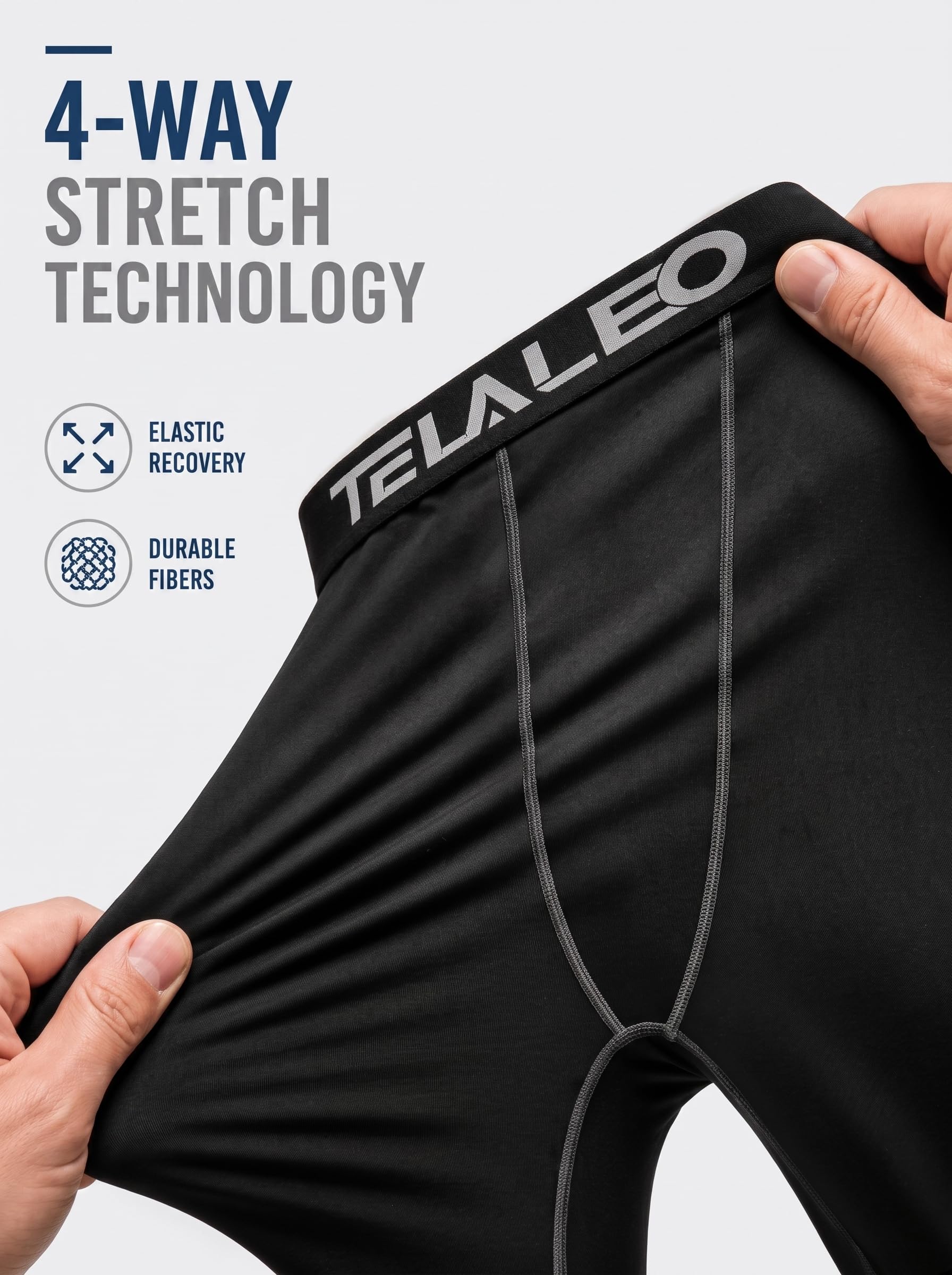 TELALEO Confezione da 6, 5 o 4 pantaloni a compressione da uomo leggings sportivi atletici strato base allenamento corsa