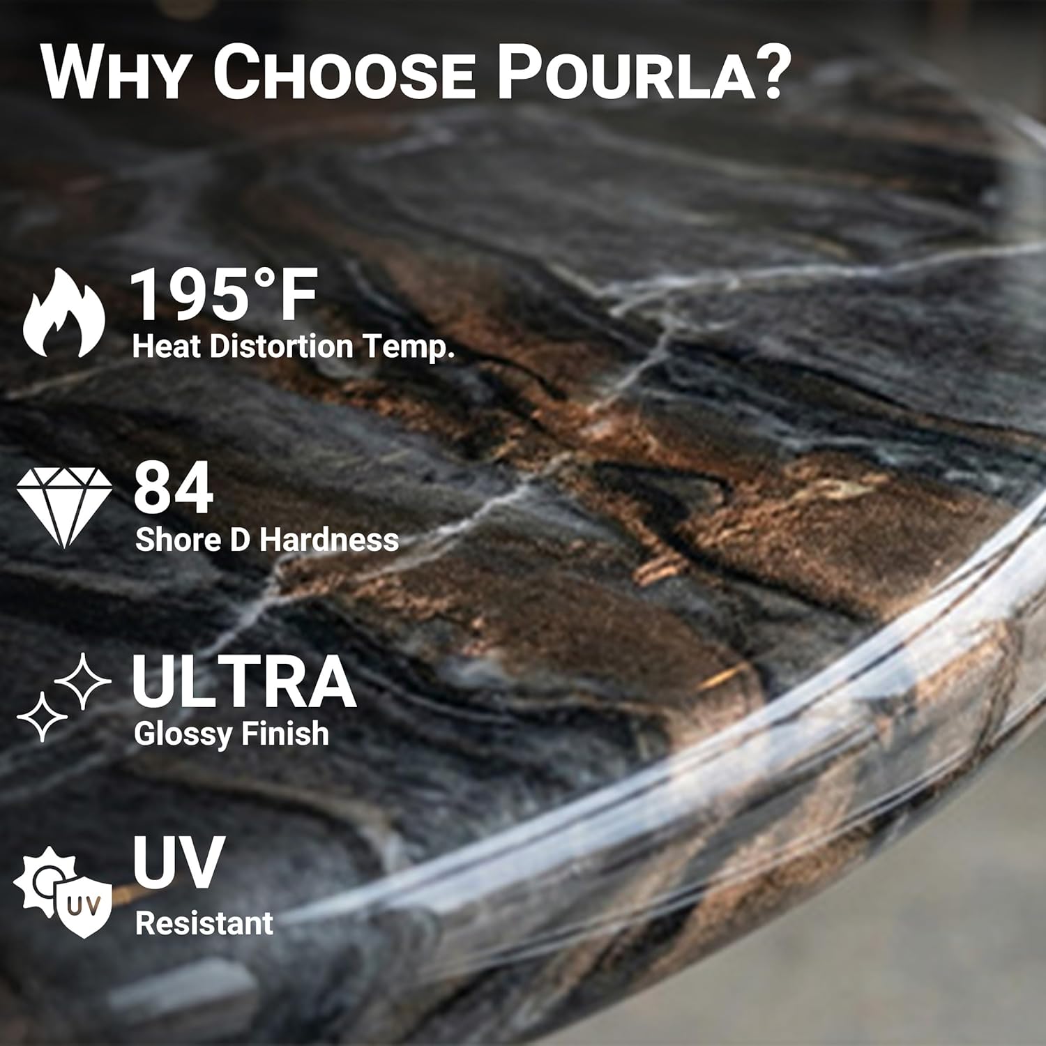 Countertops Clear Epoxy Resin Kit, 64OZ Heat-Resistance Epoxy, Easy 1:1 Ratio for Tabletop, Bar Top, Surface Coating, Wood Slabs, and DIY Art Craft Projects