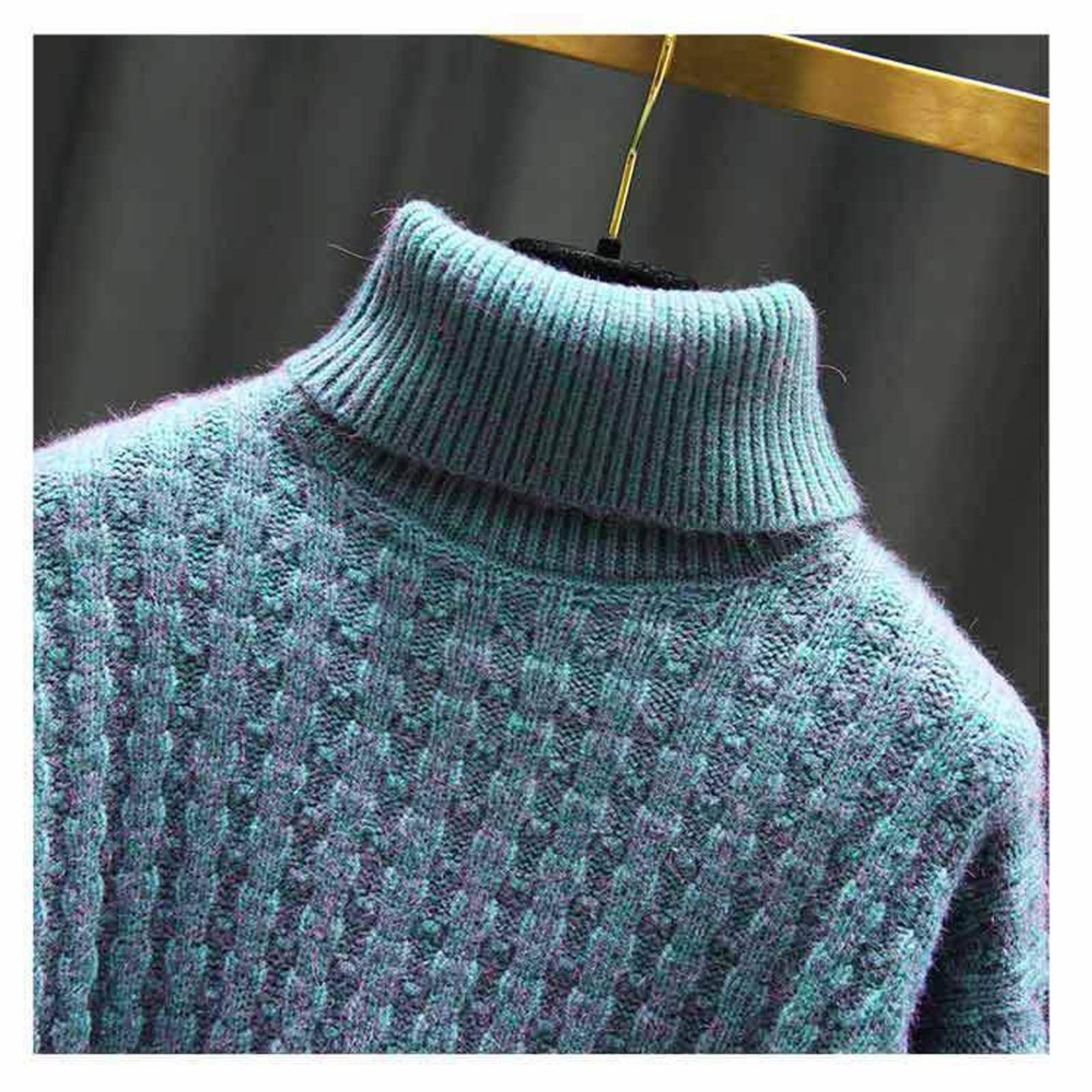 Generisch Gebreide trui voor dames, elegante rolkraagpullover, grof