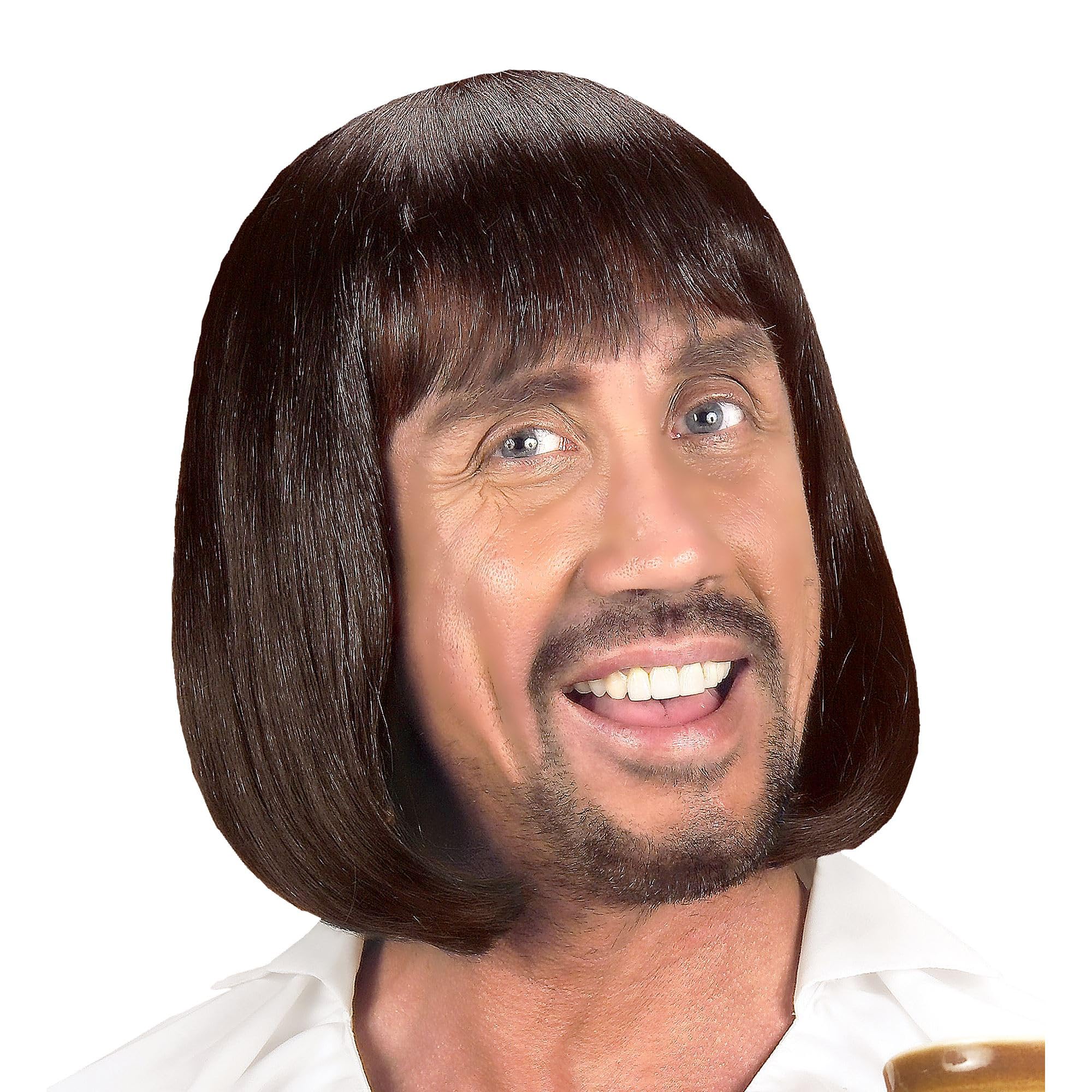 W WIDMANN MILANO Party Fashion - Parrucca locandiera medievale, parrucca nera, capelli sintetici