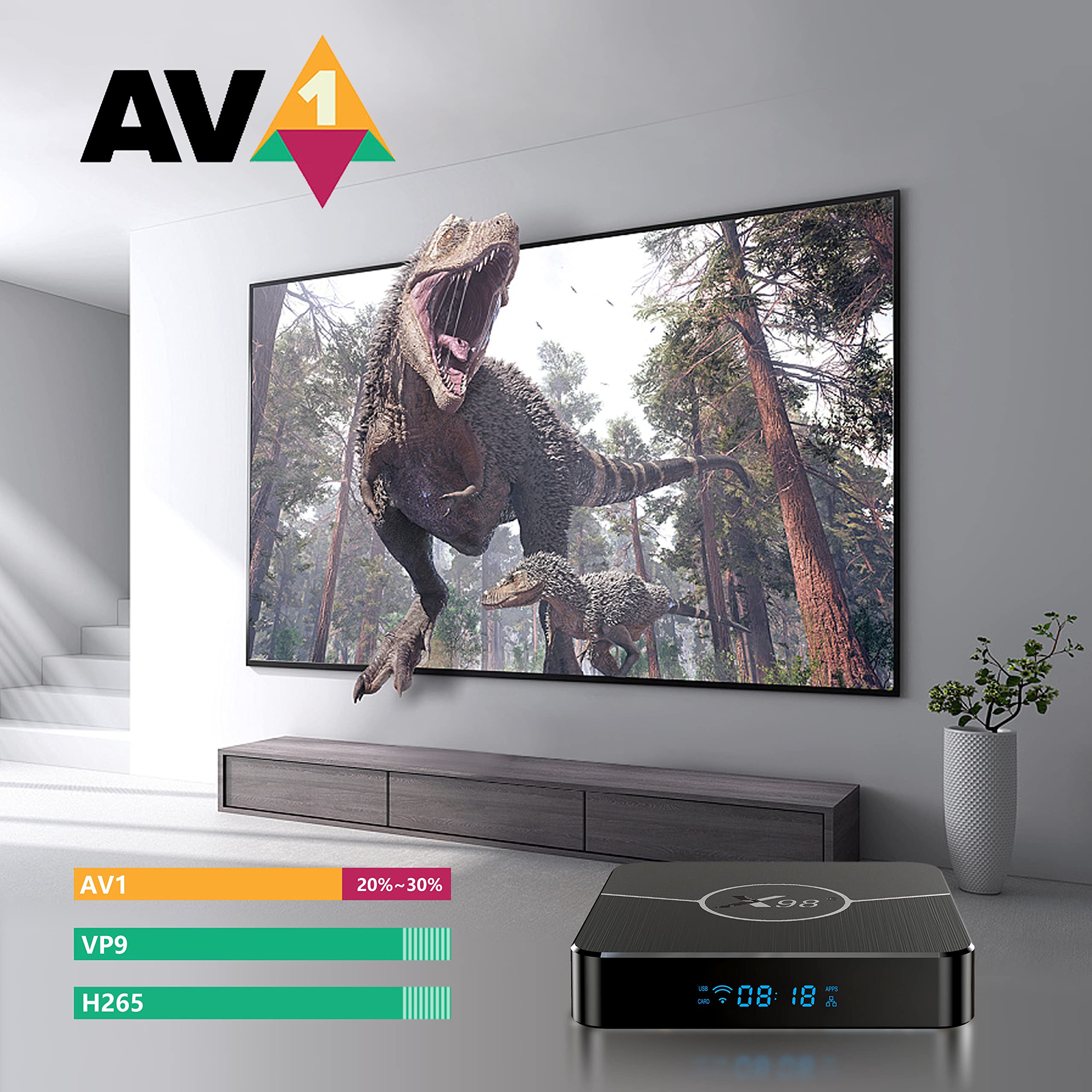 X88 Android 11.0 TV Box, X98 Plus Amlogic S905W2 Quad Core RAM 4GB ROM 32GB Dual WiFi 2.4G/5.8G BT4.2 4K 6K AV1 Home Smart Media Player Android TV Box