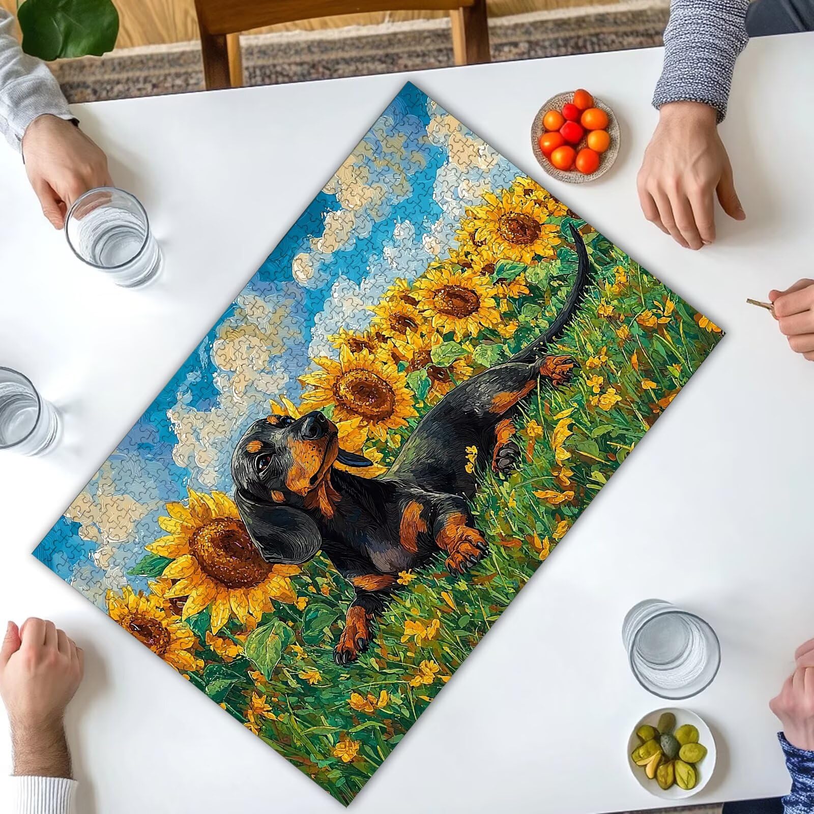 Puzzle dla dorosłych 1500, puzzle dla psów dla dorosłych, puzzle kwiatowe z wykwintnym pudełkiem do pakowania, niemożliwe drewniane puzzle do wystroju pokoju, prezenty dla kobiet, prezenty dla