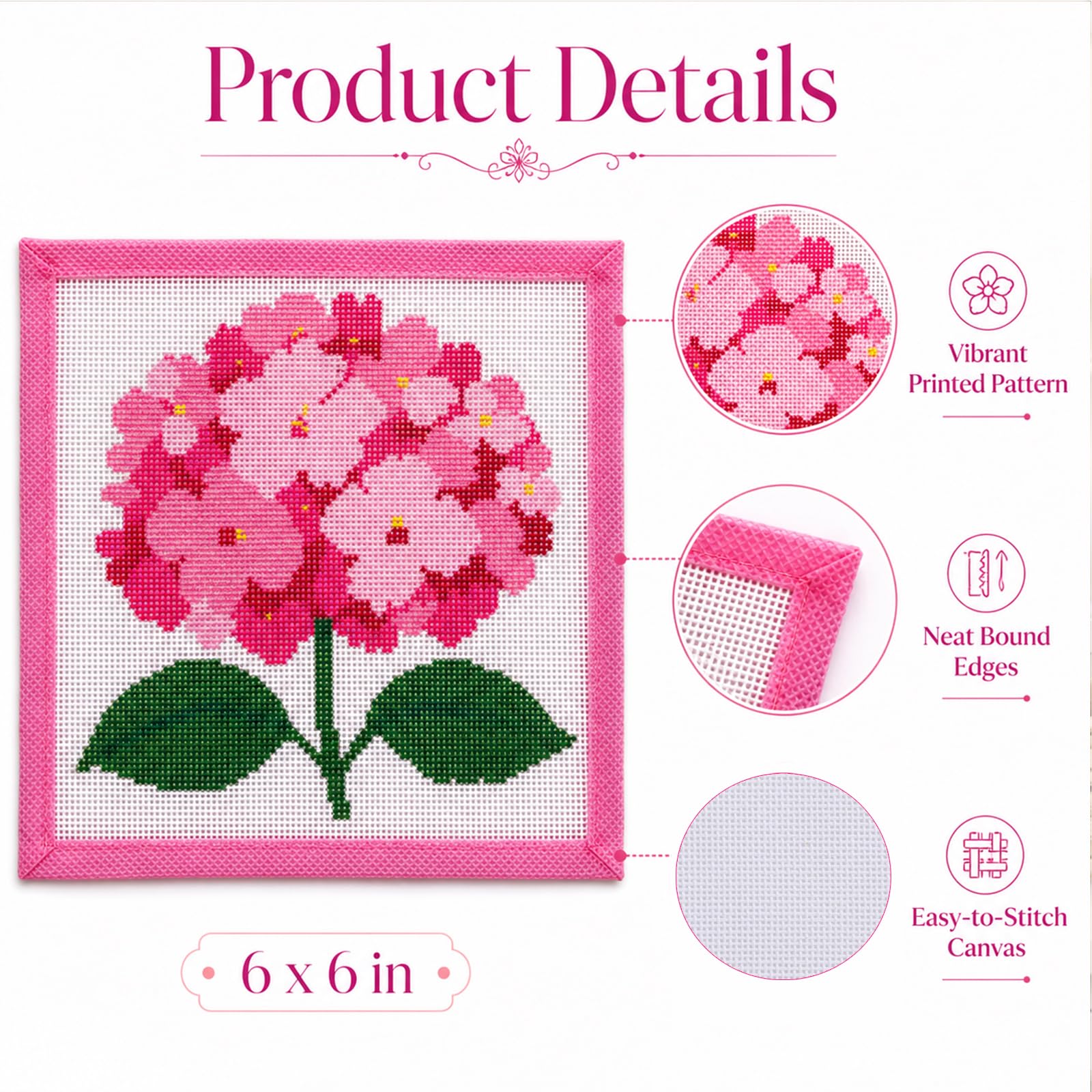 Needlepoint Canvas Kit - Flower Patterns -4