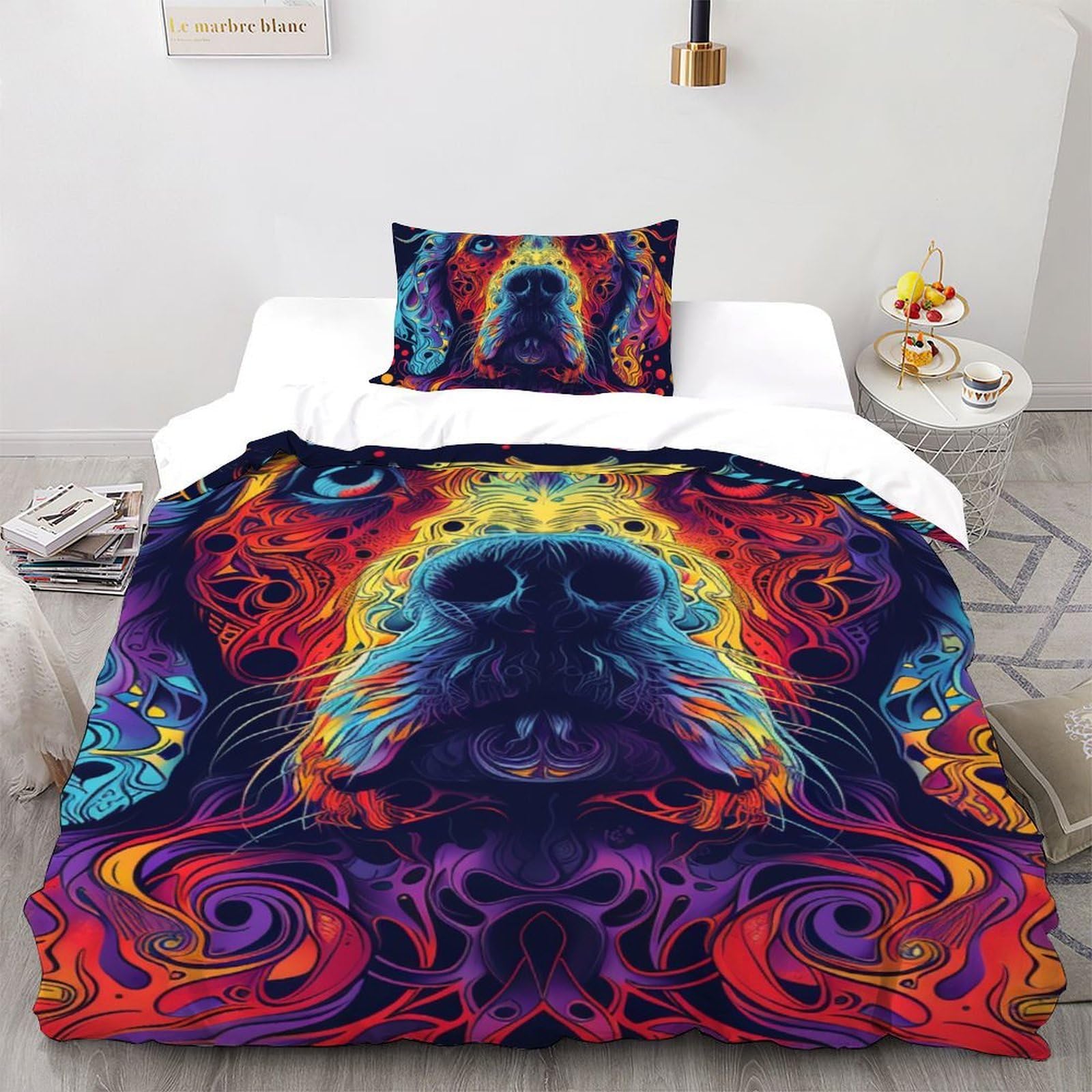 Housse de couette avec fermeture à glissière 135x200cm pour lit enfant 3D