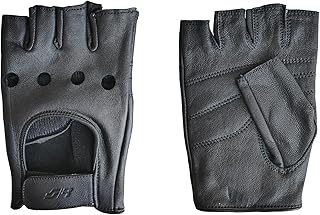SIMONI RACING GV1XL - Guantes para Coche, de Piel auténtica, Color Negro, Talla XL, Modelo sin Dedos