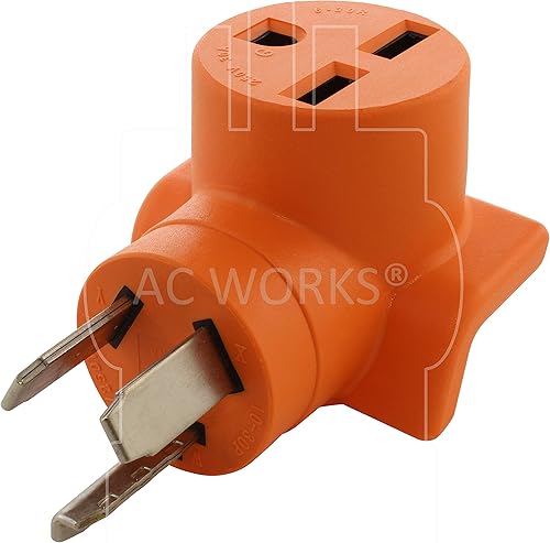 Miniatura 10 de AC WORKS Adaptador de salida de pared para secadora de 30 amperios y 3 clavijas (para bloqueo L6-30 30A 250V)