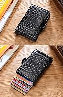 Vista 6 de Ultrafino RFID bloqueo cartera seguro tarjeta de crédito cartera titulares de tarjetas de crédito