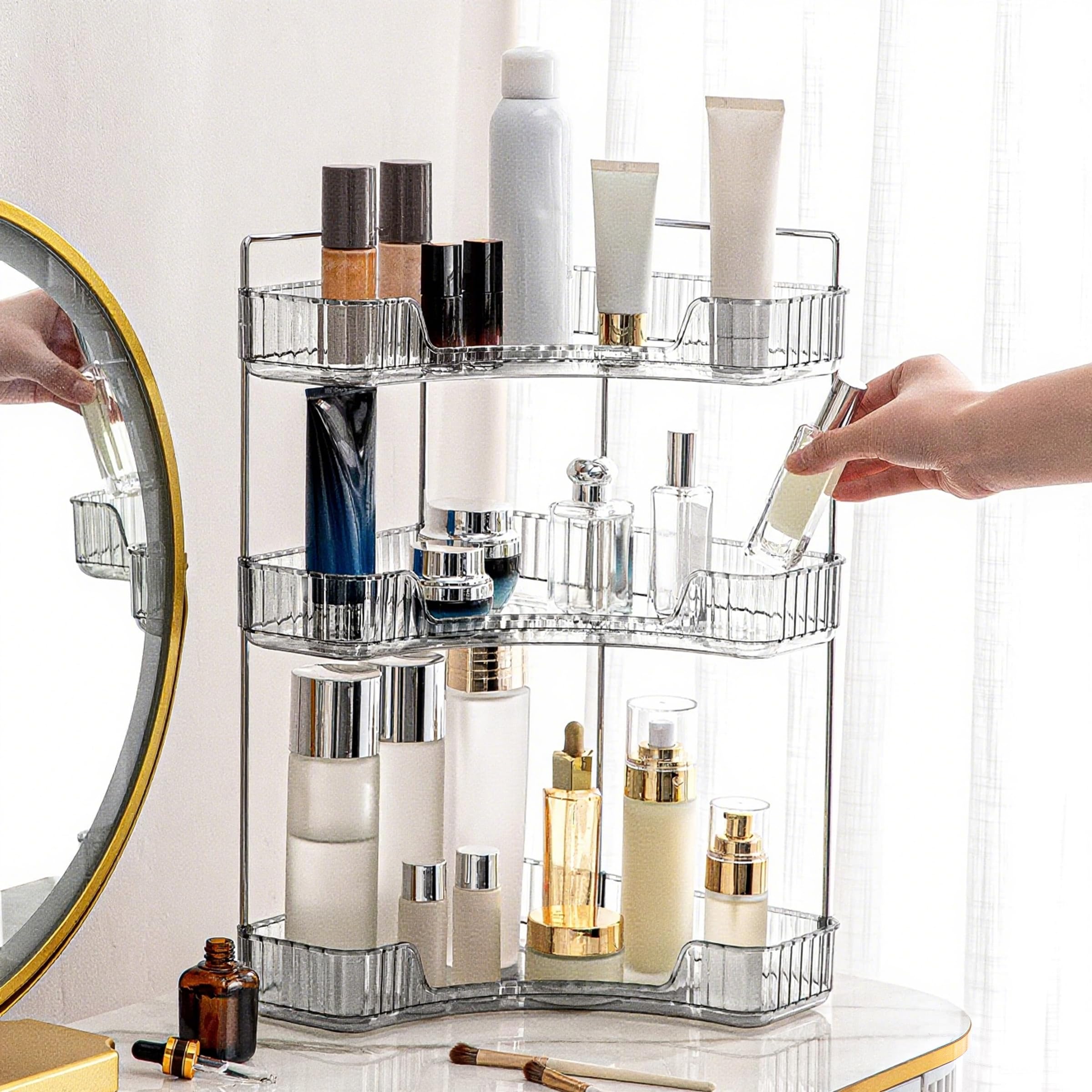Organiseur d'angle de salle de bain pour rituel de soin