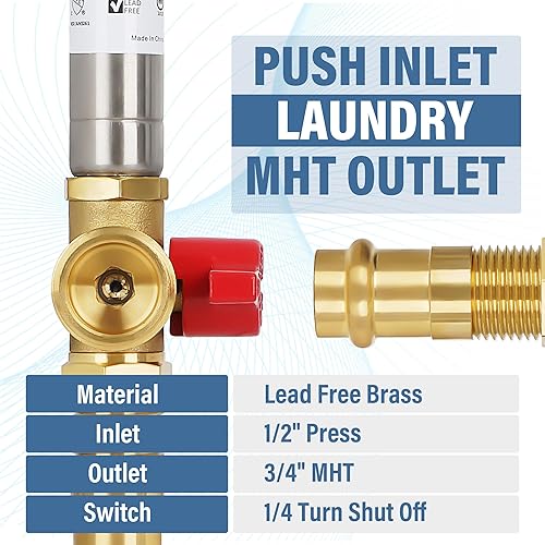 Miniatura 3 de Caja de salida para lavadora a presión con pararrayos de martillo de agua de acero inoxidable, con drenaje central, prensa de 12 pulgada x 34