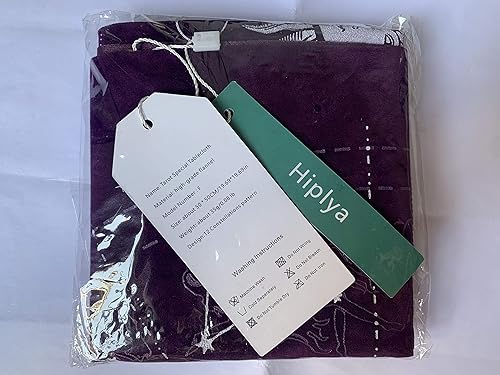 Hiplya Mantel de tela de tarot de altar, 12 constelaciones, terciopelo de astrología, tarjetas de adivinación, tapiz de mantel (morado)