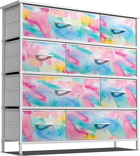 Miniatura 25 de Sorbus - Cómoda para niños con 9 cajones, mueble de almacenamiento en torre para dormitorio, pasillo, armario, organización de oficina, marco de