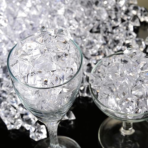 Miniatura 8 de PowerTRC Bolsa de 3 libras de acrílico transparente, cubos de roca de hielo, bolsa de 3 libras para mesa de boda y decoración de fiesta