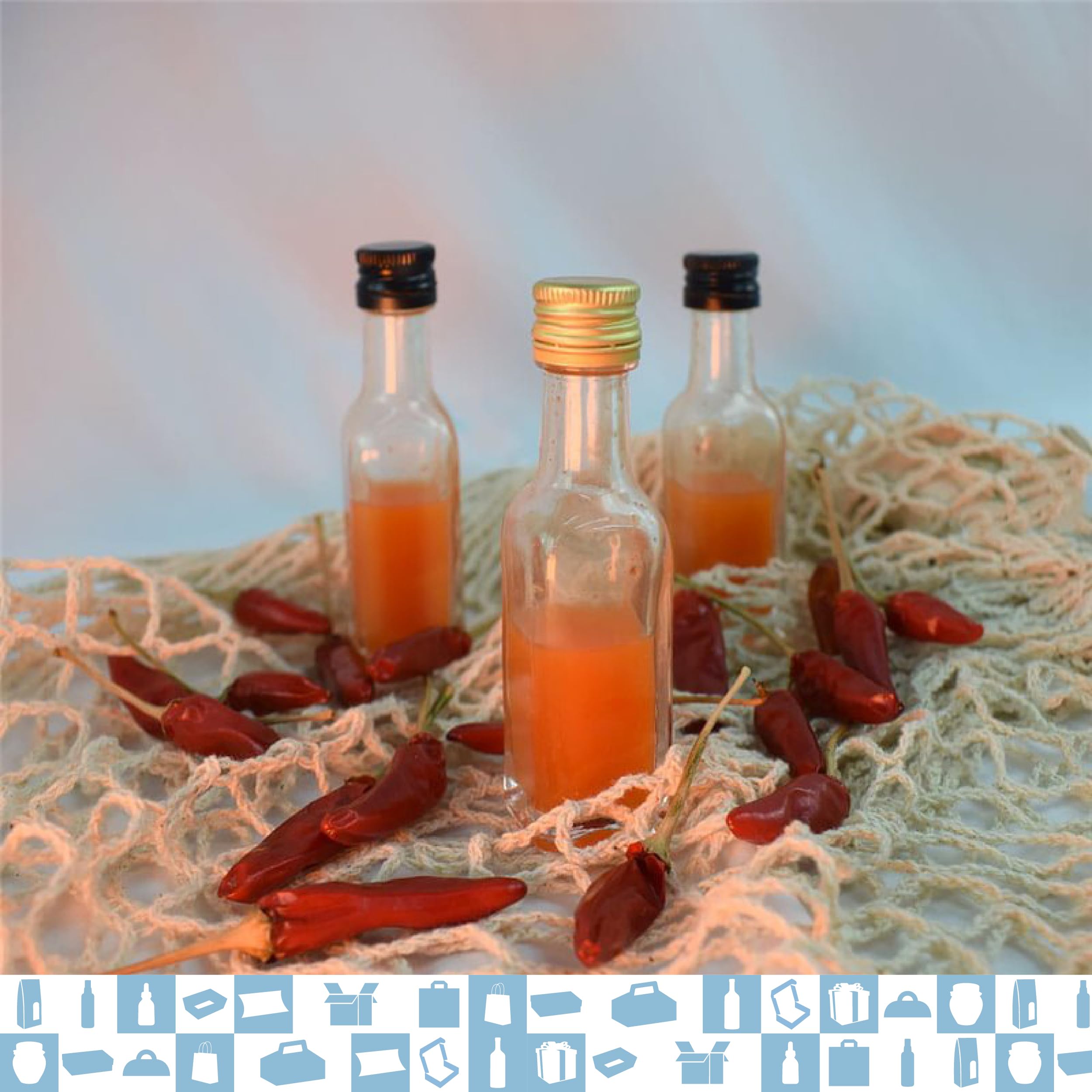 Espirito Rebelde 20 Mini Bouteilles en Verre 20ml avec Bouchon a Vis Noir | Mignonnettes Alcool 2cl, Petites Fioles Échantillons | Idéal pour Cadeaux, Mariages