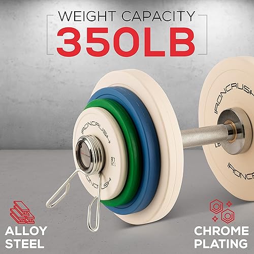 Miniatura 4 de Iron Crush Olympic Dumbbell Handle - Loadable Bar with 1.2mm Medium Knurling - Heavy-Duty Alloy Steel with Chrome